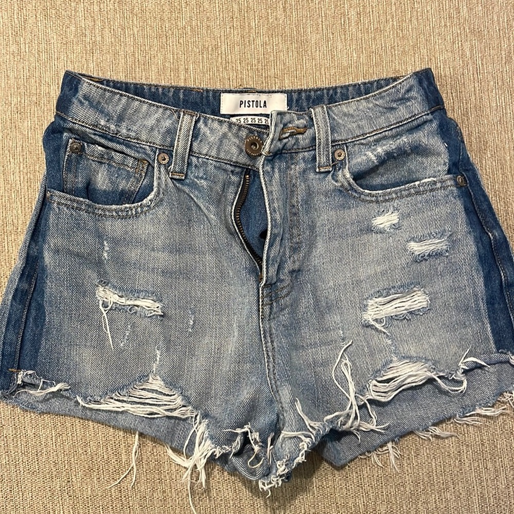 Pistola jean shorts with blue side detail